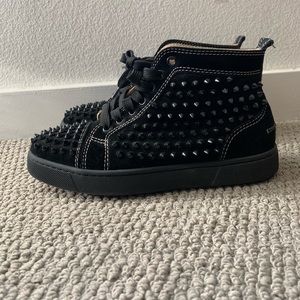 Black Suede Christian Louboutin Sneakers w Spikes